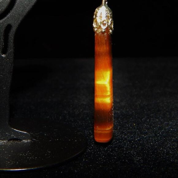 Fire From the Tigers Eye Hoop Dangle Earrings - Picture 6 of 8